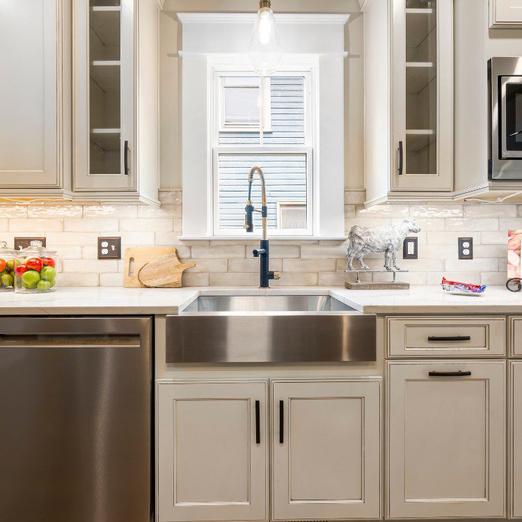 Finished kitchen with new counters and backsplash near Hudson, WI